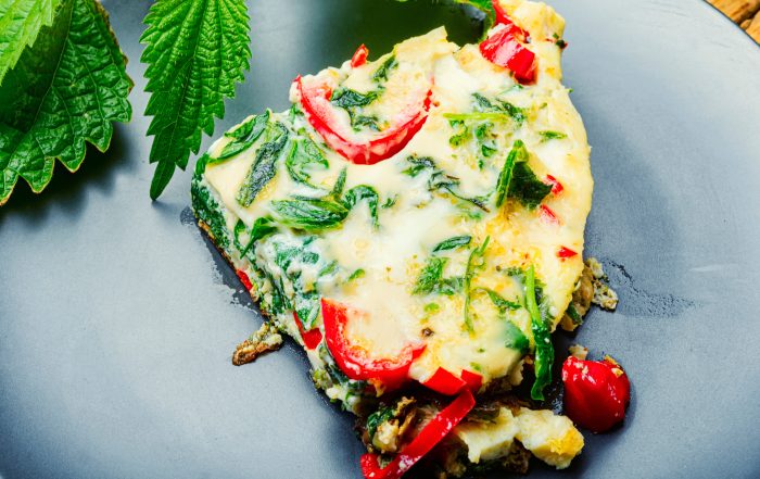 Omelette with herbs and peppers